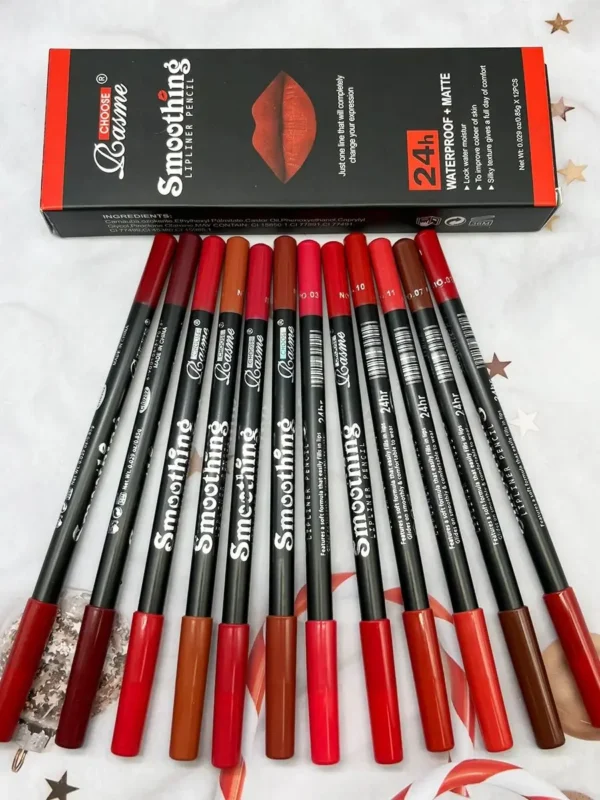 12 pcs Long-Lasting Lipstick Set with Professional Lip Liner Pencil and Matte Lip Gloss for Women Valentine's Day Gifts - Image 7
