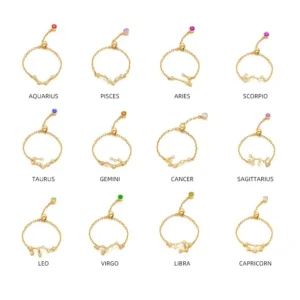 Modian 2019 Twelve Constellations Finger Ring 925 Sterling Silver Female Pisces Cancer Aries Leo Rings For Women Charm Jewelry