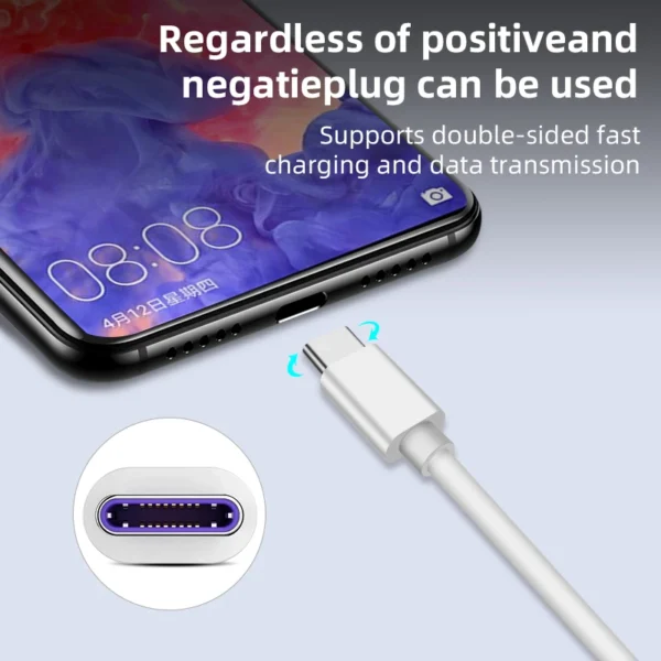 AUFU Super Fast Charge Cable for Huawei P30 Pro 5A USB Type C Cable Type-C Cable for Huawei P20 Pro Mate 20 Pro Mate 10 Pro P10 - Image 3