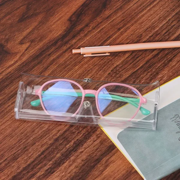 Women Transparent Waterproof Glasses Box Eyeglasses Case Plastic Glasses Holder - Image 8