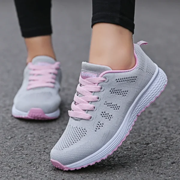 Women Casual Shoes Fashion Breathable Walking Mesh Flat Shoes Sneakers Women 2021 Gym Vulcanized Shoes White Female Footwear - Image 10