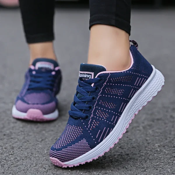 Women Casual Shoes Fashion Breathable Walking Mesh Flat Shoes Sneakers Women 2021 Gym Vulcanized Shoes White Female Footwear - Image 9