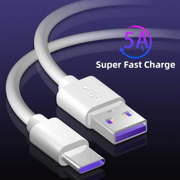 AUFU Super Fast Charge Cable for Huawei P30 Pro 5A USB Type C Cable Type-C Cable for Huawei P20 Pro Mate 20 Pro Mate 10 Pro P10 - Image 9