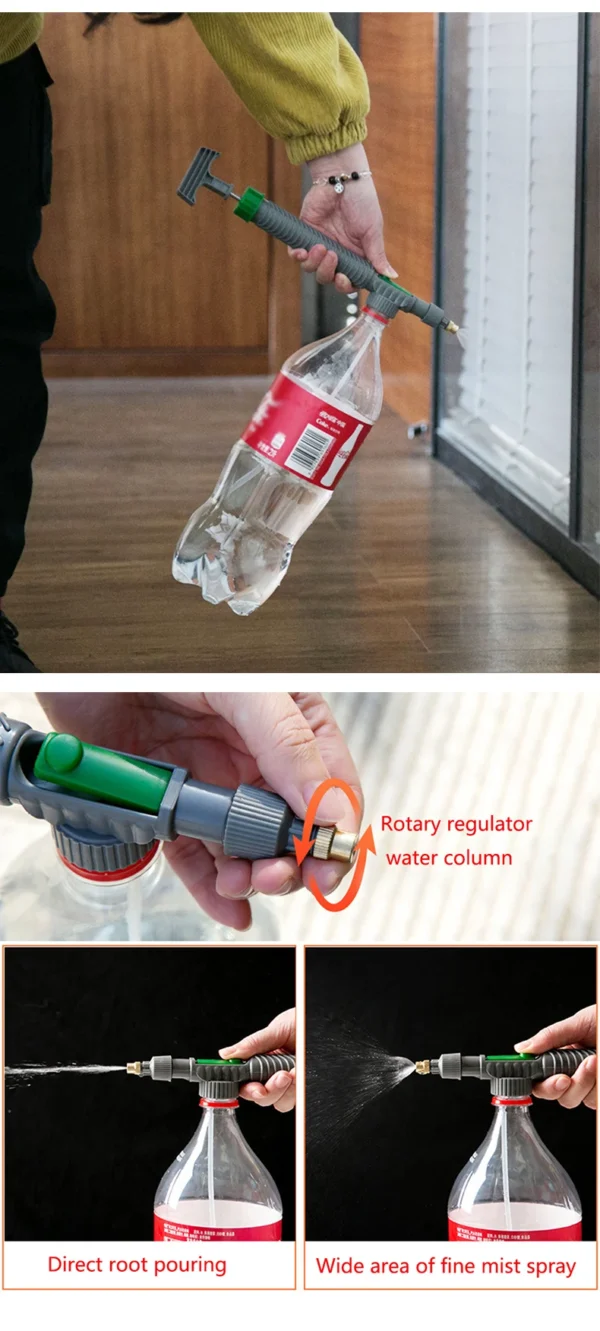 High Pressure Air Pump Manual Sprayer Adjustable Drink Bottle Spray Head Nozzle Garden Watering Tool Sprayer Agriculture Tools - Image 12