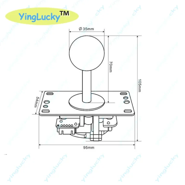 yinglucky 2pcs arcade joystick copy sanwa joystick 5pin & joystick ball Bl-35 for arcade game machine for jamma - Image 4