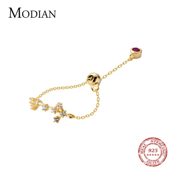 Modian 2019 Twelve Constellations Finger Ring 925 Sterling Silver Female Pisces Cancer Aries Leo Rings For Women Charm Jewelry - Image 5