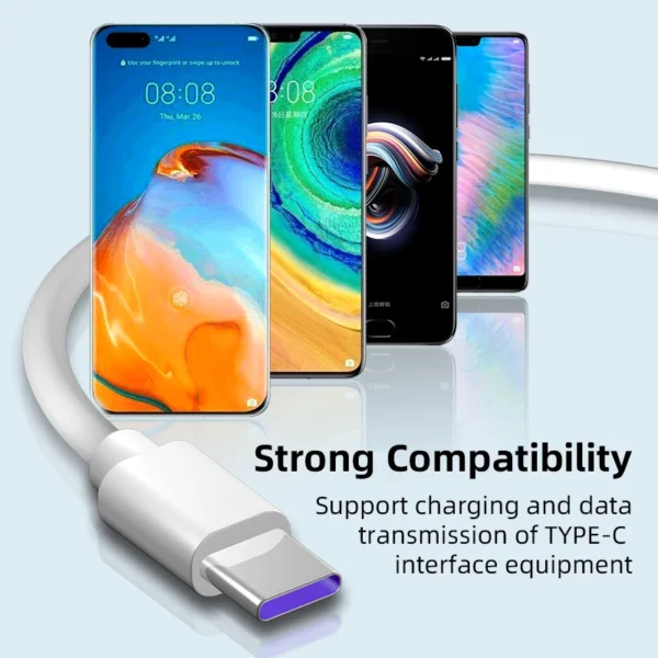 AUFU Super Fast Charge Cable for Huawei P30 Pro 5A USB Type C Cable Type-C Cable for Huawei P20 Pro Mate 20 Pro Mate 10 Pro P10 - Image 18