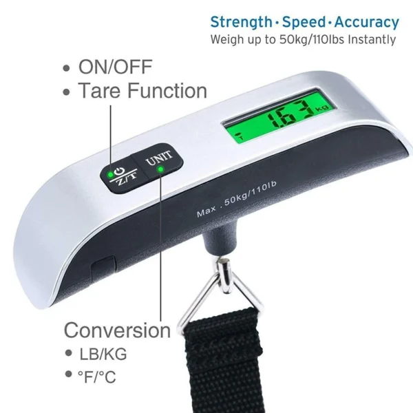 50kg 10g Digital Scale Electronic Balance Kitchen Luggage Hanging Scale Weight Suitcase Travel Scale Baggage Bag Weight Tool - Image 4