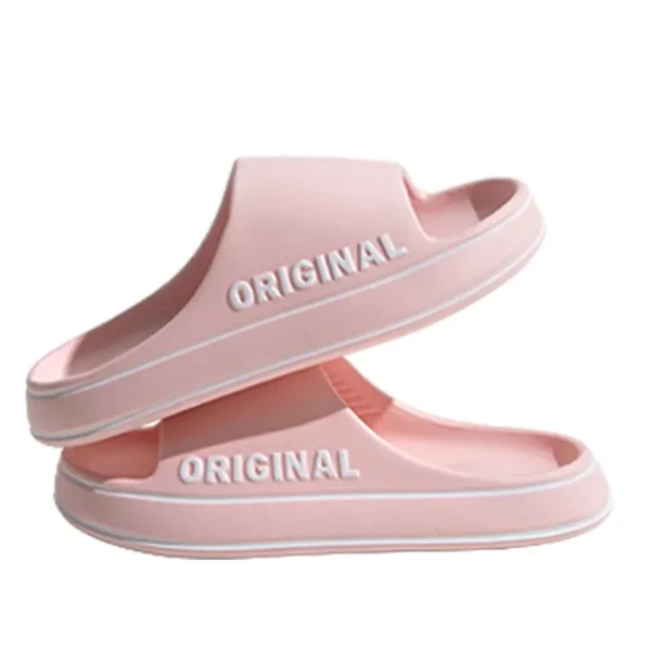 Feslishoet Women Letter Slippers Beach Slides Solid Color Mens Thick Sole Indoor Bathroom Anti Slip Shoes Summer Couple Sandals - Image 11