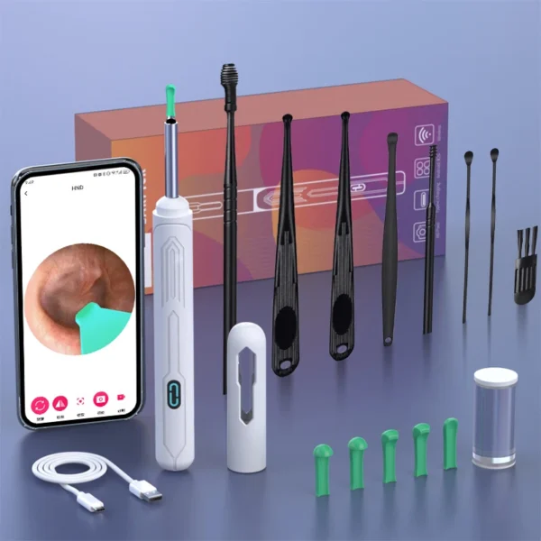 Ear Cleaner with Camera Set HD Ear Sticks Otoscope USB C Charging Endoscope Wax Removal Tool Earpick Ear Cleaning Set NK3 Pro - Image 9