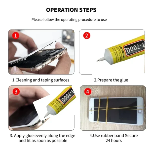 T7000 Black Soft Adhesive T-7000 Computer Cell Phone Touch Screen Repair Frame Anti-vibration Universal Glue 15/50/110ML - Image 2