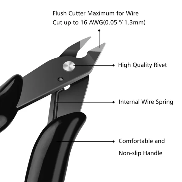 2Pcs Mini Nose Cutting Plier Electrical Wire Cable Cutter  Metal Side Snips Flush Pliers Convenient Durable Tool - Image 4
