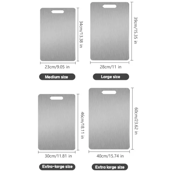 316 Stainless Steel Panel and Chopping Board Kitchen Household Thickened Double Sided Cutting Board Block Kneading Dough Board - Image 6