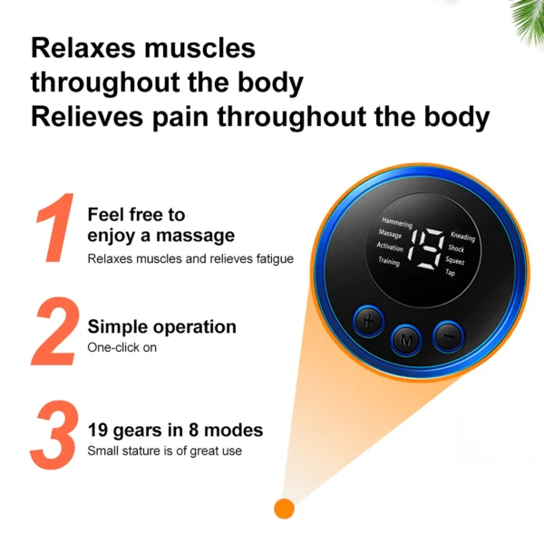 Neck Massager Mini Electric Neck Massage EMS Cervical Back Vertebra Massage Patch 8 Modes Relieve Relax Muscle Fatigue Tools - Image 13