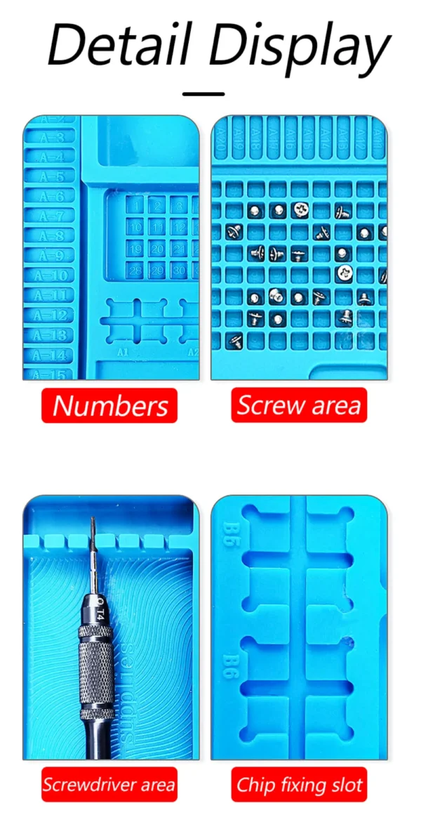 Soldering Station Mat Silicone Work Mat Heat Resistant 932°F Anti-Static Magnetic Mat for Electronic Phone Laptop Watch Repair - Image 28
