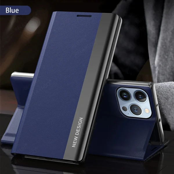 For Iphone 15 Pro Max Case Luxury Plating Leather Flip Cover For I Phone 15 Iphone15 ProMax 15Pro Plus Magnetic Stand Book Coque - Image 8