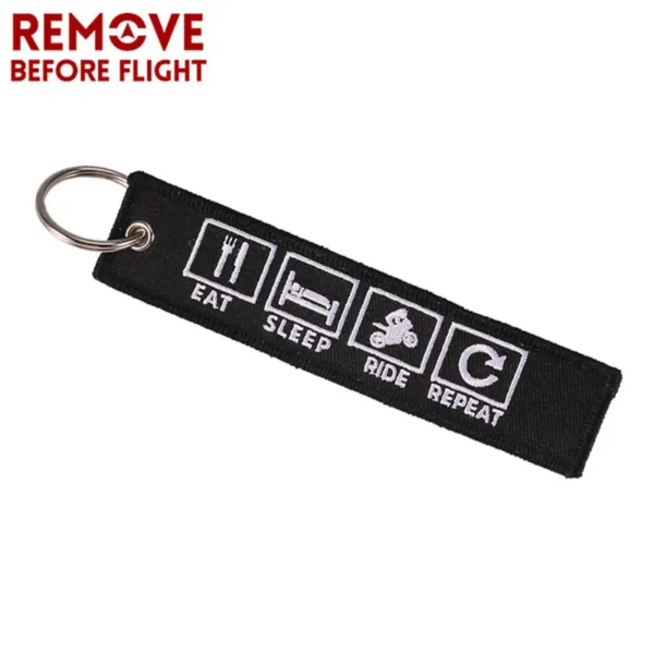 3Pcs Remove Before Flight Keychain Funny Eat Sleep Rid Repeat Car Trinket Pendant Key Chain Birthday Jewelry Party Gift - Image 5