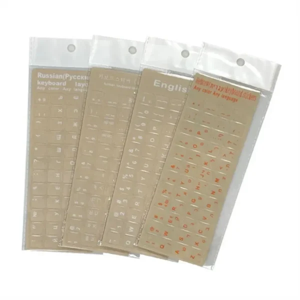 Russian English Transparent Keyboard Stickers Korean Hebrew Language Alphabet for Computer PC Dust Protection Laptop Accessories - Image 2
