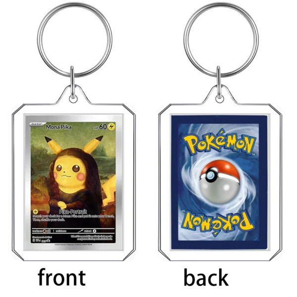 Anime Cartoon Card Acrylic Keychain Van Gogh Museum Pikachu Charizard Squirtle Collection Creative Pendant Charm Accessories Toy - Image 20