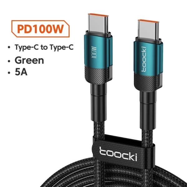 Toocki 100W Type C to USB C Cable PD 3.0 Quick Charge 4.0 Fast Charging Type C to Type C for iPhone 15 Macbook Samsung Xiaomi - Image 12