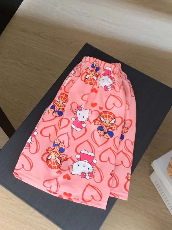 New KT Pajama Pants Woman Kawaii Home Shorts Summer Anime Loose Elastic Waist Girls Sleeping Homewear Soft Fashion Pant Gifts - Image 28