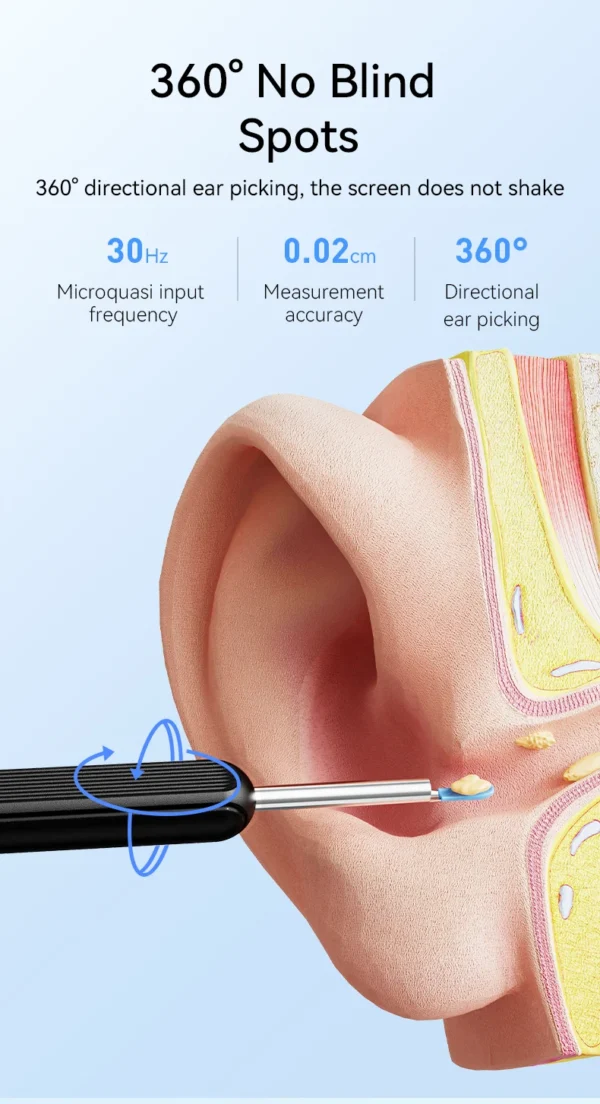Visual Ear Wax Cleaner with Camera Safe Earwax Removal Endoscope with 5M Camera Luminous Otoscope Ear Cleaning Tools Ear Care - Image 14