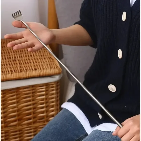 silvery Telescopic Back Scratcher,  Portable Extendable Stainless Steel  Scratchers for Men Women ，Mothers Gifts，Gifts For Men，G - Image 5