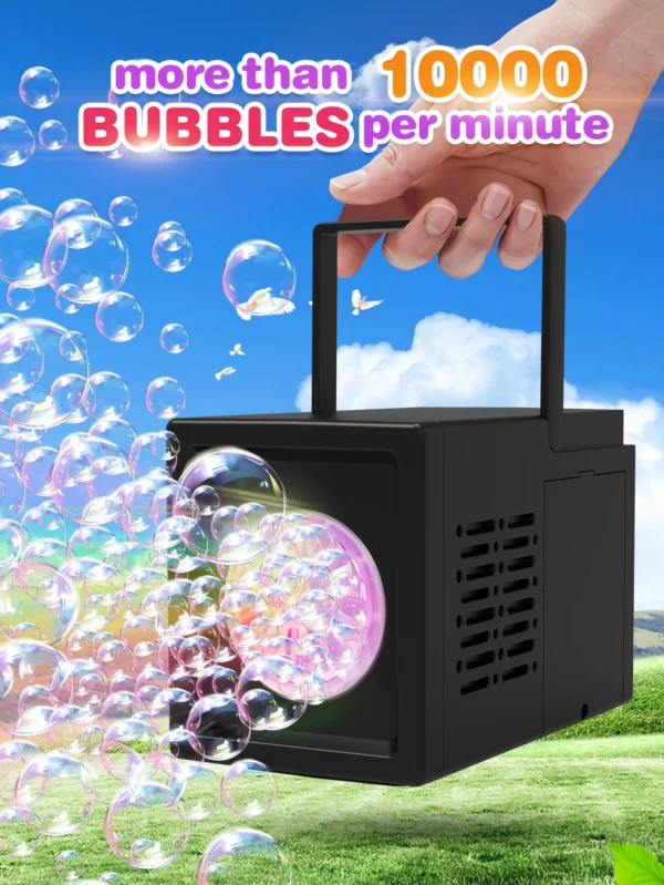 10 hole fully automatic bubble blowing handheld electric bubble machine toy outdoor birthday without battery and bubble water - Image 10