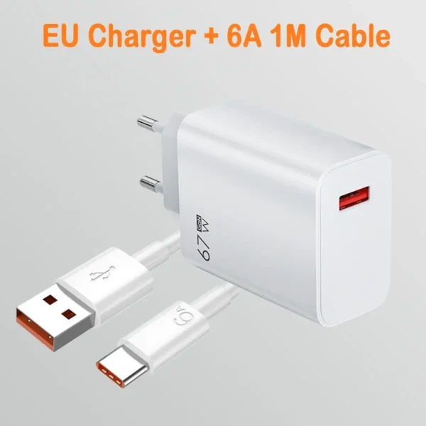 67W USB Fast Charger With 6A Type C Cable Phone Power Adapter For Xiaomi Mi 12 POCO X5 X4 Pro Redmi Note 10 11 Charging Adapter - Image 11