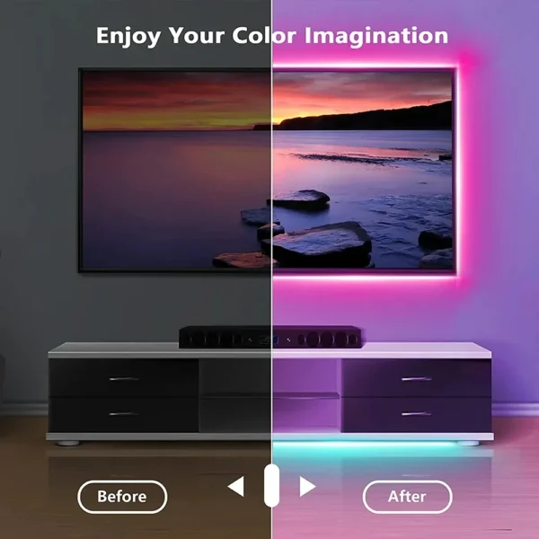 RGB 5050 Led Strip Lights with Remote Control Led Tape Flexible RGB Ribbon for Home Room Decor TV Lighting - Image 2