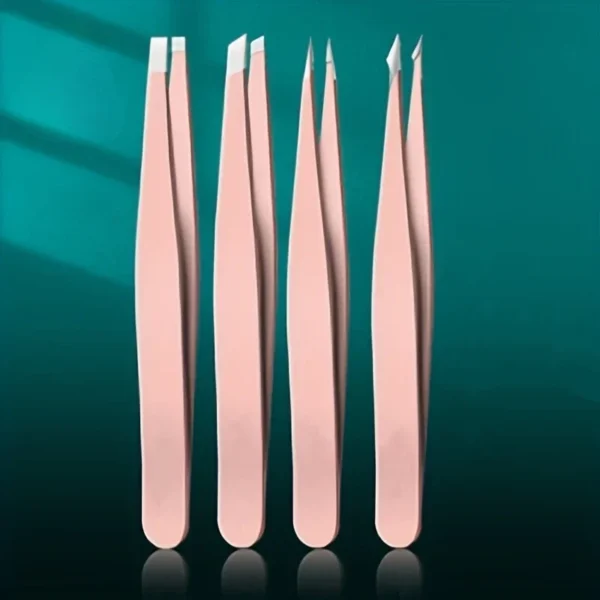 4pcs Set Professional Tweezers Set Perfect For Eyebrow Hair Removal Splinter Very Effortless and Relaxed to Remove - Image 7