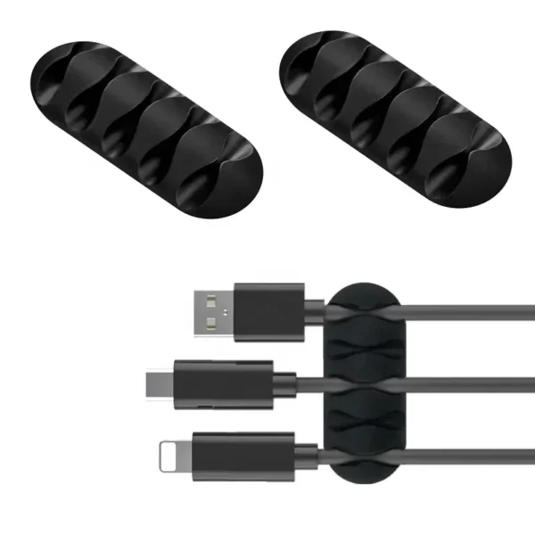 VIKEFON Cable Cord Wire Organizer Silicone USB Cable Winder Management Clips Self Adhesive for Mouse Keyboard Headset For iPhone - Image 3