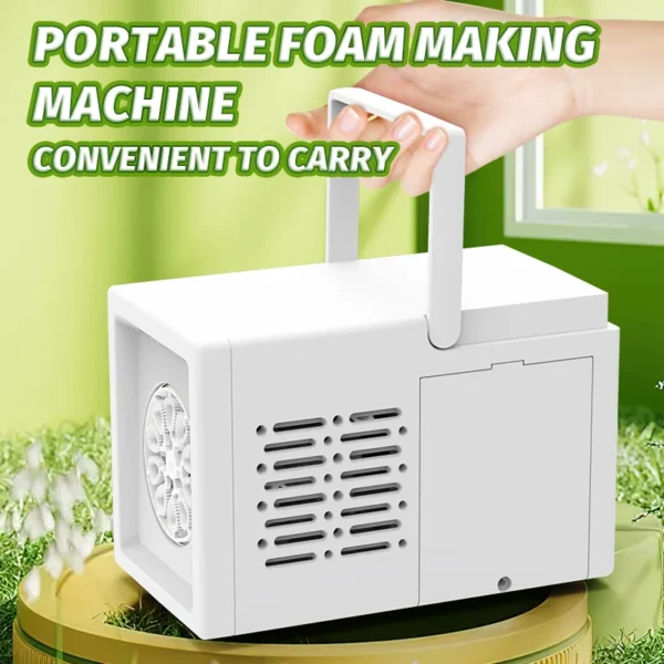 10 hole fully automatic bubble blowing handheld electric bubble machine toy outdoor birthday without battery and bubble water - Image 4