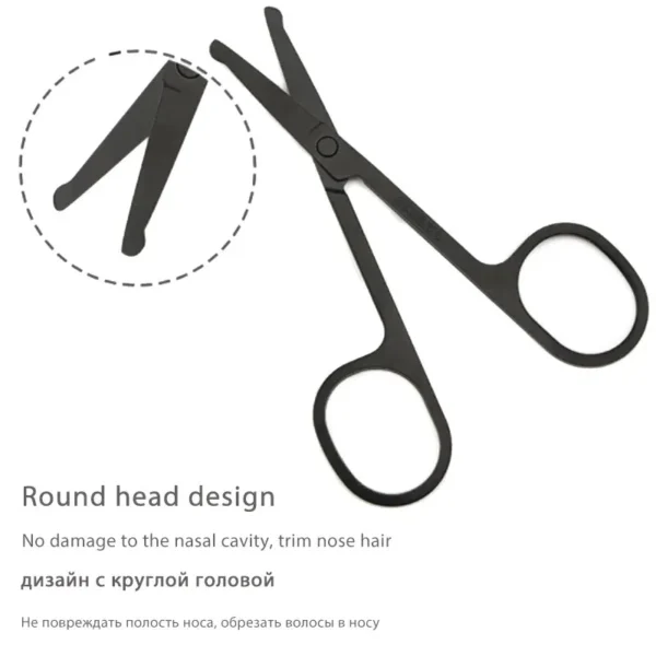 Nose Hair Shears For Personal Care Facial Hair Removal And Ear Nose Eyebrow Trimming Stainless Steel Fine - Image 2