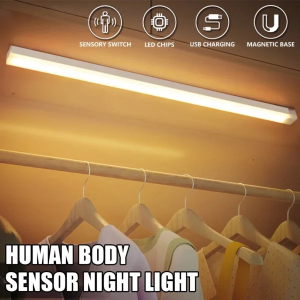 LED Motion Sensor Light Wireless LED Night Light Type C Rechargeable Light Cabinet Wardrobe Lamp Staircase Backlight For Kitchen - Image 13