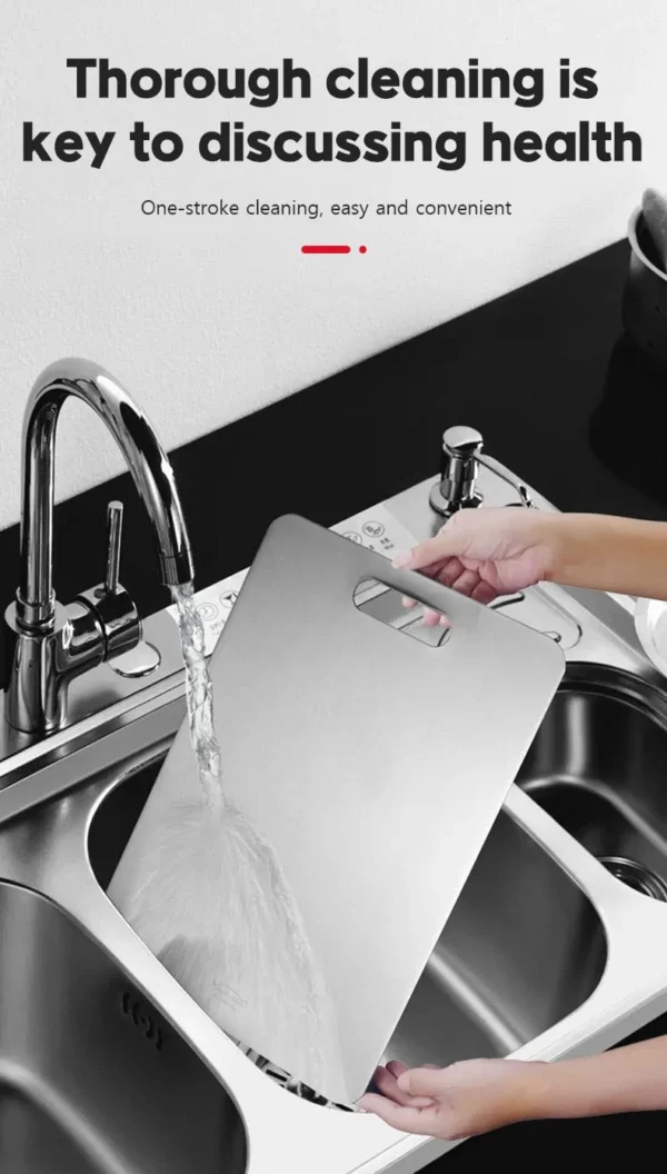 316 Stainless Steel Panel and Chopping Board Kitchen Household Thickened Double Sided Cutting Board Block Kneading Dough Board - Image 17