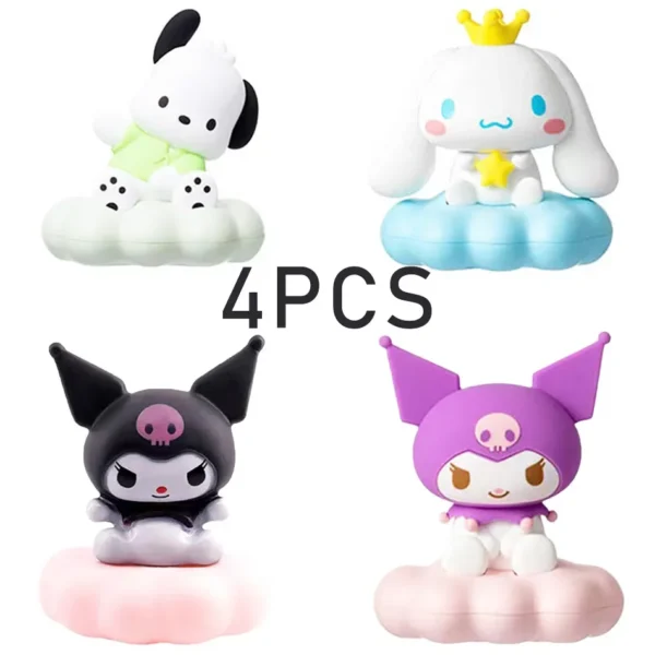 New Kawaii Sanrios Night Light Enamel Cloud Cartoon Kuromi Cinnamoroll Pochacco Small Table Light Illuminating Decoration - Image 7