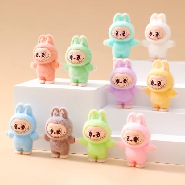 1/9PCS 4cm Cartoon Labubu Series Mini Flocking Exquisite Cute Doll Gift Diy Pendant Accessories Decoration Kawaii Toys Gifts - Image 22