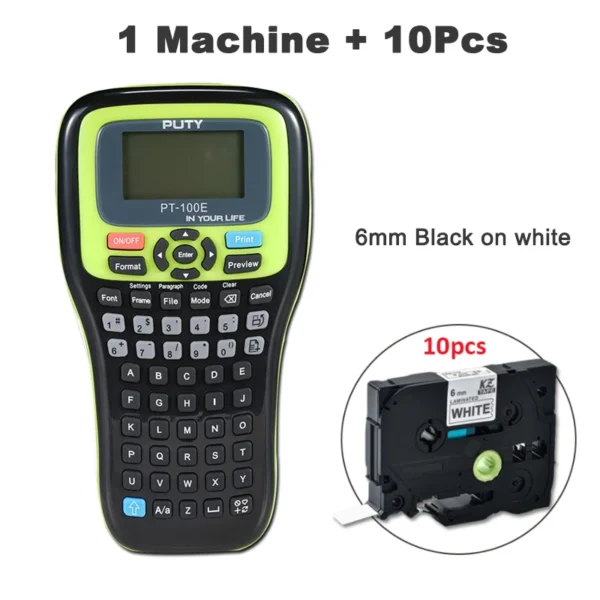 PT-100E Print 6mm/9mm/12mm label Compatible Brother P-touch handheld cable self-adhesive laminated label maker - Image 10