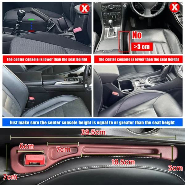 1 Pair Universal Car Seat Gap Plug Strip Side Seam Car Gap Filler Leak Proof Seat Gap Storage Organizer Interior Decoration - Image 11