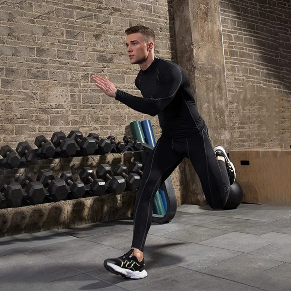 Men Sport T-shirt Quick Dry Bodybuilding Running Shirt Long Sleeve Compression Top Gym T Shirt Men Fitness Tight Rashgard - Image 4