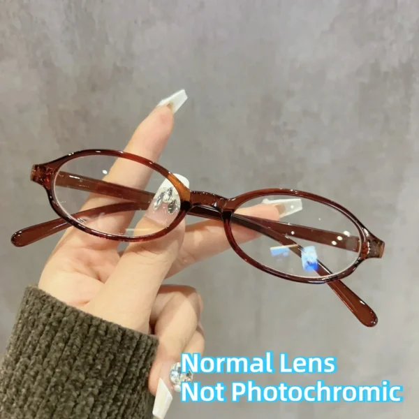 Women's New Finished Photochromic Myopia Glasses Men Small Oval Frame Minus Eyewear Fashion Discoloration Ultralight Eyeglasses - Image 13