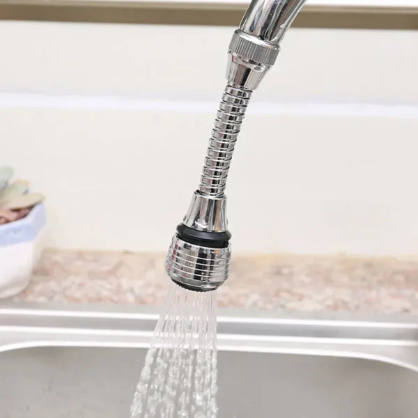 Kitchen Stainless Steel Faucet Sprinkler Water-saving Device Lengthening Rotating Splash Proof Sprinkler Spray Extender Bubbler - Image 3