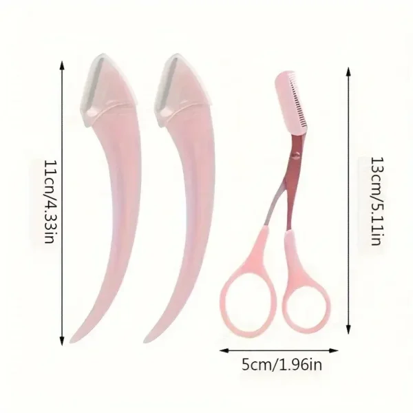 Eyebrow Trimmer Set, Curved Eyebrow Razor, Eyebrow Scissors With Comb, Convenient Easy Beauty Tools For Beginners - Image 6