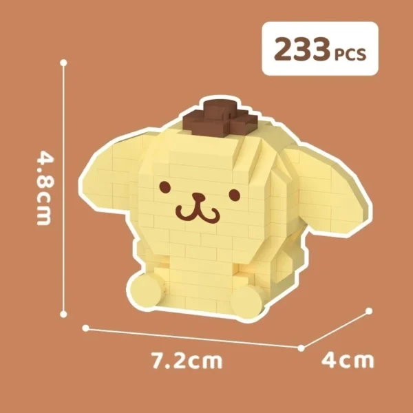 Sanrio Anime Hello Kitty My Melody Cinnamoroll Pompompurin Kuromi Friends Building Blocks Bricks Girl Children Kid Toy Gift Set - Image 5