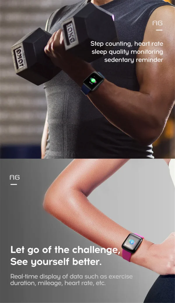 Smart Watch Sport Fitness Bracelet Control Music Message Display Pedometer Bluetooth Connect Smartwatch 116 Alarm Clock Weather - Image 19