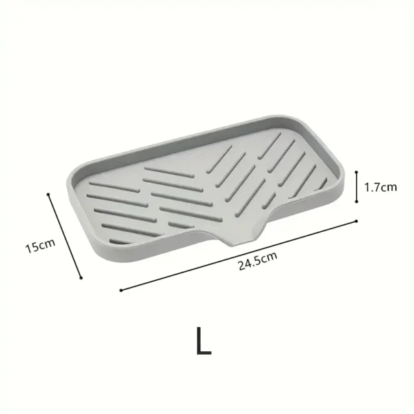 Silicone Faucet Mat Kitchen Sink Tray Soap Dispenser Sponge Drain Pad Sink SplashDrying Mat Countertop Storage Tray SoapTray - Image 7