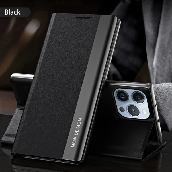 For Iphone 15 Pro Max Case Luxury Plating Leather Flip Cover For I Phone 15 Iphone15 ProMax 15Pro Plus Magnetic Stand Book Coque - Image 14