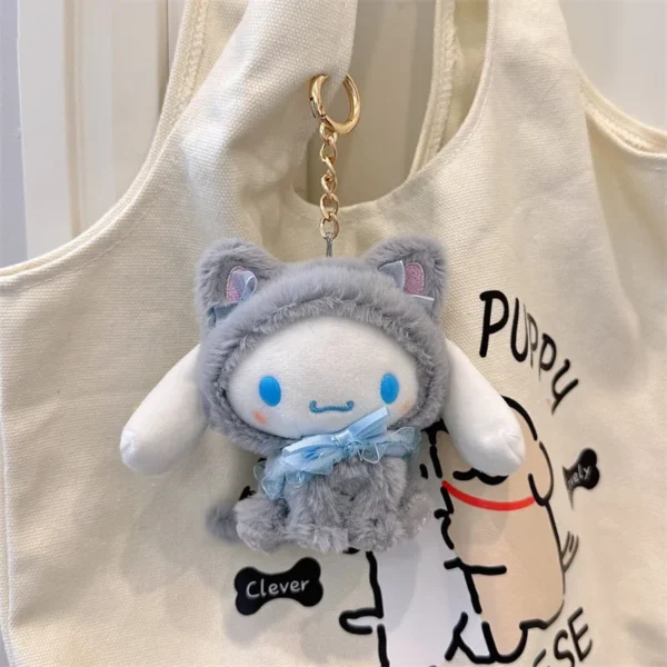 Sanrio Hello Kitty Keychain My Melody Kuromi Plush Keyring Kawaii Cinnamoroll Children Toys Keychains Cute Pompom Purin Gifts - Image 5