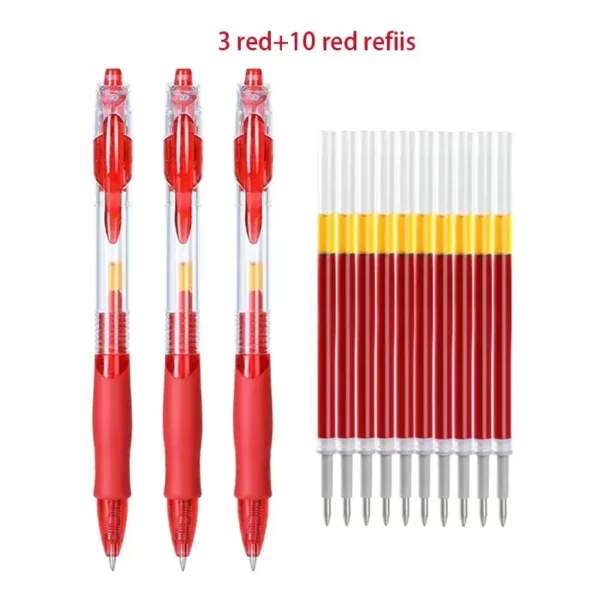 13/30pcs Retractable Gel Pens Set Black/Red/Blue Ink Ballpoint for Writing Refills Office Accessories School Supplies Stationery - Image 7